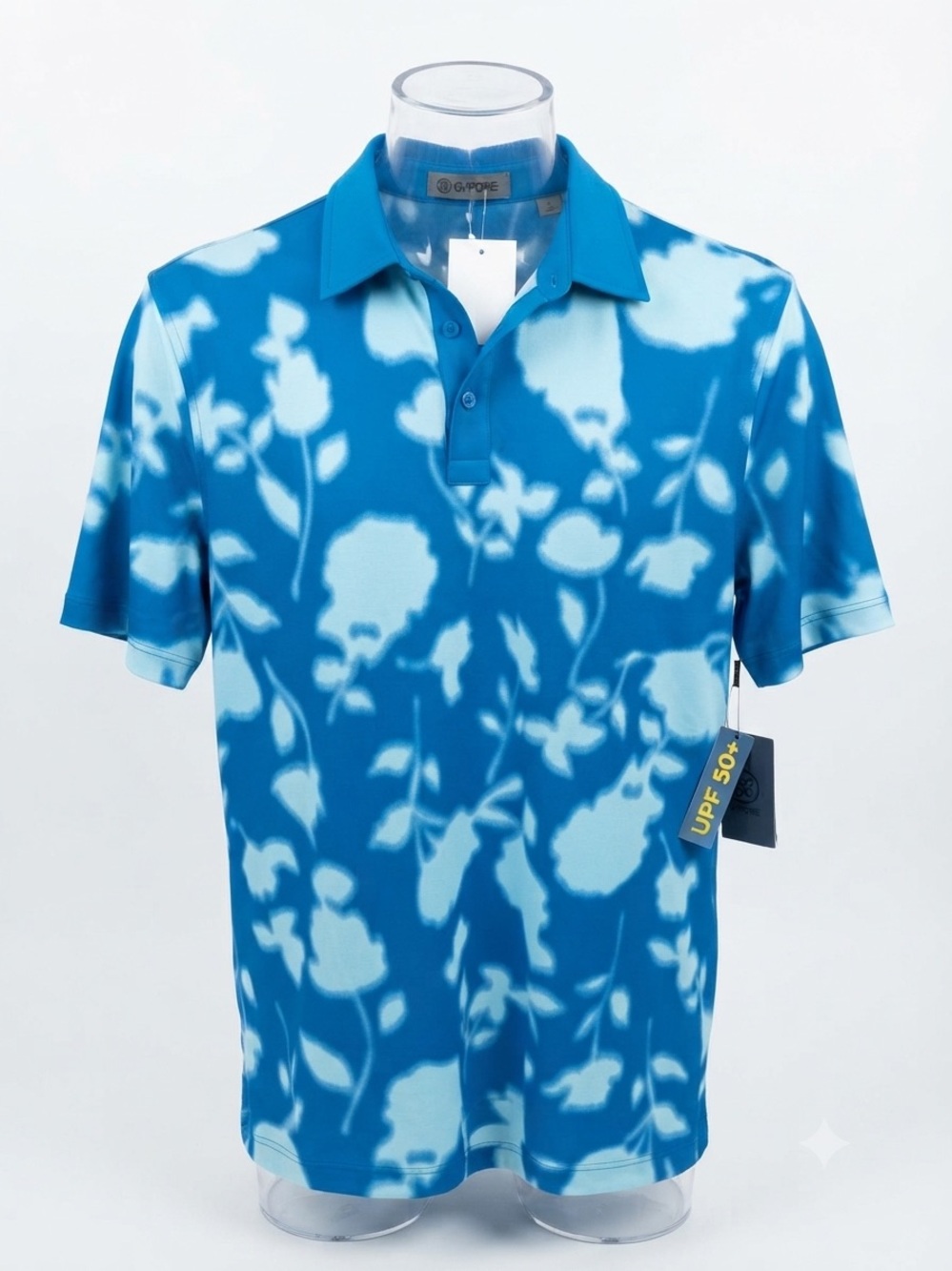 G/FORE Teal Blue Floral-Shadow Polo